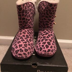 Pink cheetah print boots